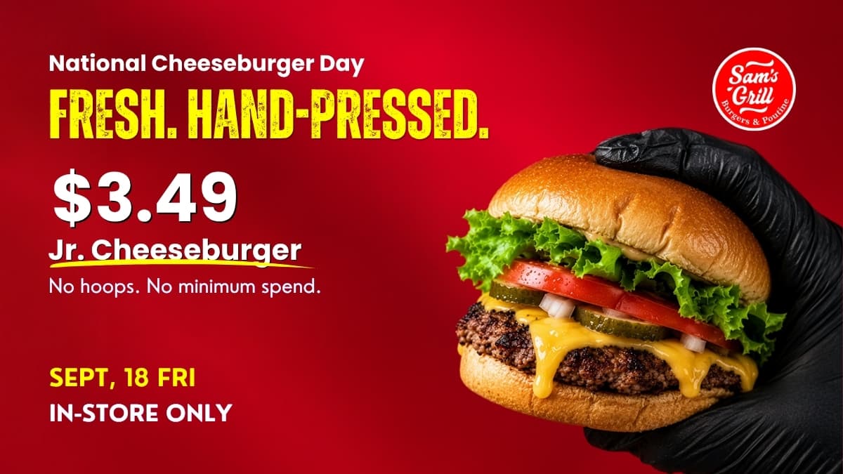 Celebrate National Cheeseburger Day in Kirkland Lake with a $3.49 Jr. Cheeseburger!